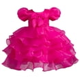 thumbnail image 2 of LYMAYTER Kids Wedding Birthday Party Dress for Flower Girls Bridesmaid Cake Tutu Ball Gown Party Dress, 2 of 7