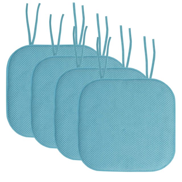 Cojín para silla Sweet Home Collection, espuma viscoelástica, paquete de 4 unidades, color verde azulado