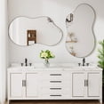 thumbnail image 4 of PAIHOME Irregular Wall Mirrors 26"×46" – Black Asymmetrical Wavy Decorative Bathroom Mirrors for Bedroom Living Room, 4 of 7