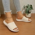 thumbnail image 5 of Womens Breathable Mesh Slip On Slide Sandals, Lightweight Cushioned Non-Slip EVA Sole, Beige,Size 7, 5 of 8
