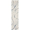 thumbnail image 5 of SAFAVIEH Florida Tamzen Abstract Shag Area Rug, Cream/Blue, 9' x 9' Round, 5 of 9