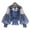 Blue, variant on Women Party Shirt Flower Applique See-through Mesh Lantern Sleeve Thin Lace Shirring Elastic Cuff Round Neck Lady Spring Fall Blouse