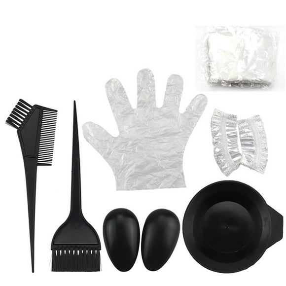 Hair 7pcs Hair Color Mixing Dye Kit Hair Dyeing Brushes Tint Comb Mixing Bowl Ear Covers Gloves Salon Cape for Home & Salon Hair Coloring Dyeing Highlighting