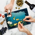 thumbnail image 5 of Ocean Cutting Board, Topical Underwater Cave Fishes Swimming Marine Coral Reefs Exotic Aquatic Beauty Image, Decorative Tempered Glass Cutting and Serving Board, Small Size, Dark Blue, by Ambesonne, 5 of 5