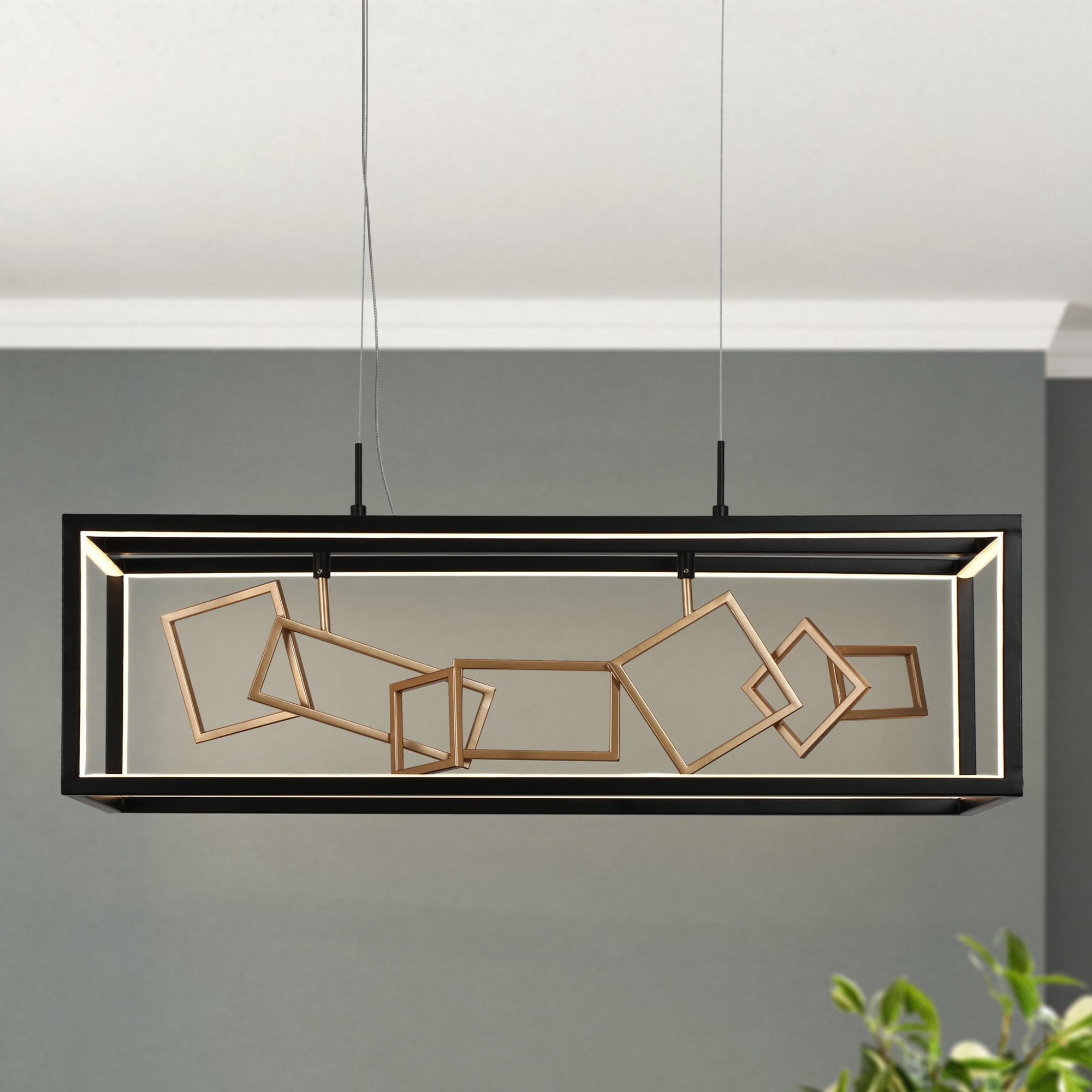 LNC Gold Mid-Century Modern 8-Light LED Dining Room Chandelier