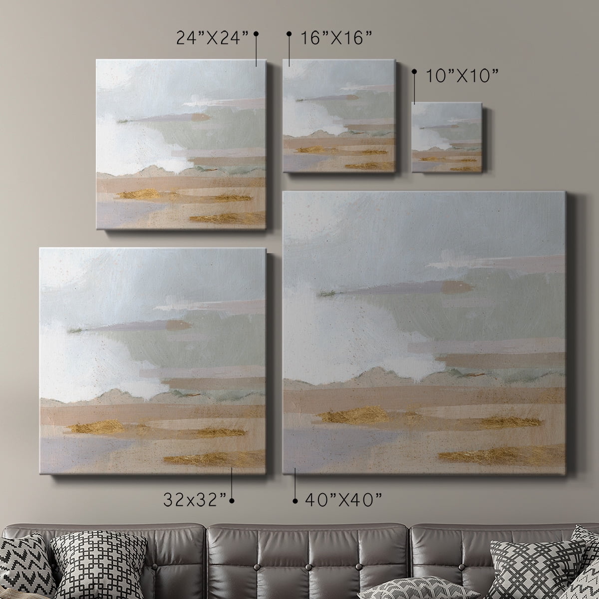 Wexford Home Abstract Coastland I-Premium Gallery Wrapped Canvas, 10" x 10" - Ready to Hang