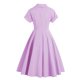 thumbnail image 3 of Vestido retro de manga corta con cuello de muñeca y temperamento en la cintura para mujer Pompotops ghjkhdj10001, 3 of 5
