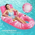thumbnail image 3 of Inflatable Pool Float Adult - Pool Floaties Lounger Floats Raft Floating Chair Water Floaties for Swimming Pool Lake Lounge Float with Cup Holders Beach Pool Party Toys for Adults (Pink), 3 of 7