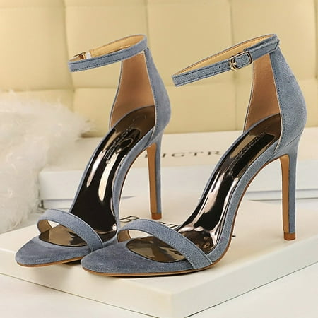 

2022 Women 9cm High Heels Crystal Sandals Wedding Bridal Stiletto Heels Sandles Glitter Prom Elegant Stripper Satin Strap Shoes