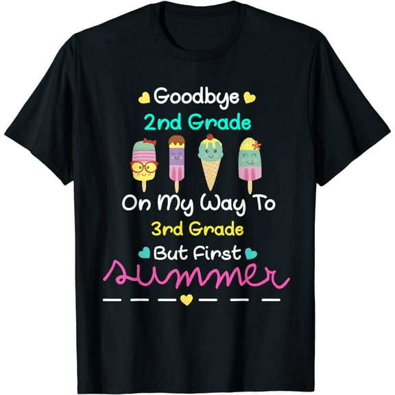 Goodbye School Hello Summer 3rd Grade Kids Class of 2025 T-Shirt