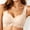 Beige, variant on Women Scallop V Neck Wireless Bralette Wide Comfort Straps Perforated Breathable Nylon Soft Natural Lift Seamless No Show Bra for All Season Beige XL