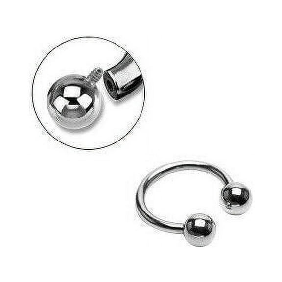 Internally Threaded Surgical Steel Finger Horseshoe Ring - 16G