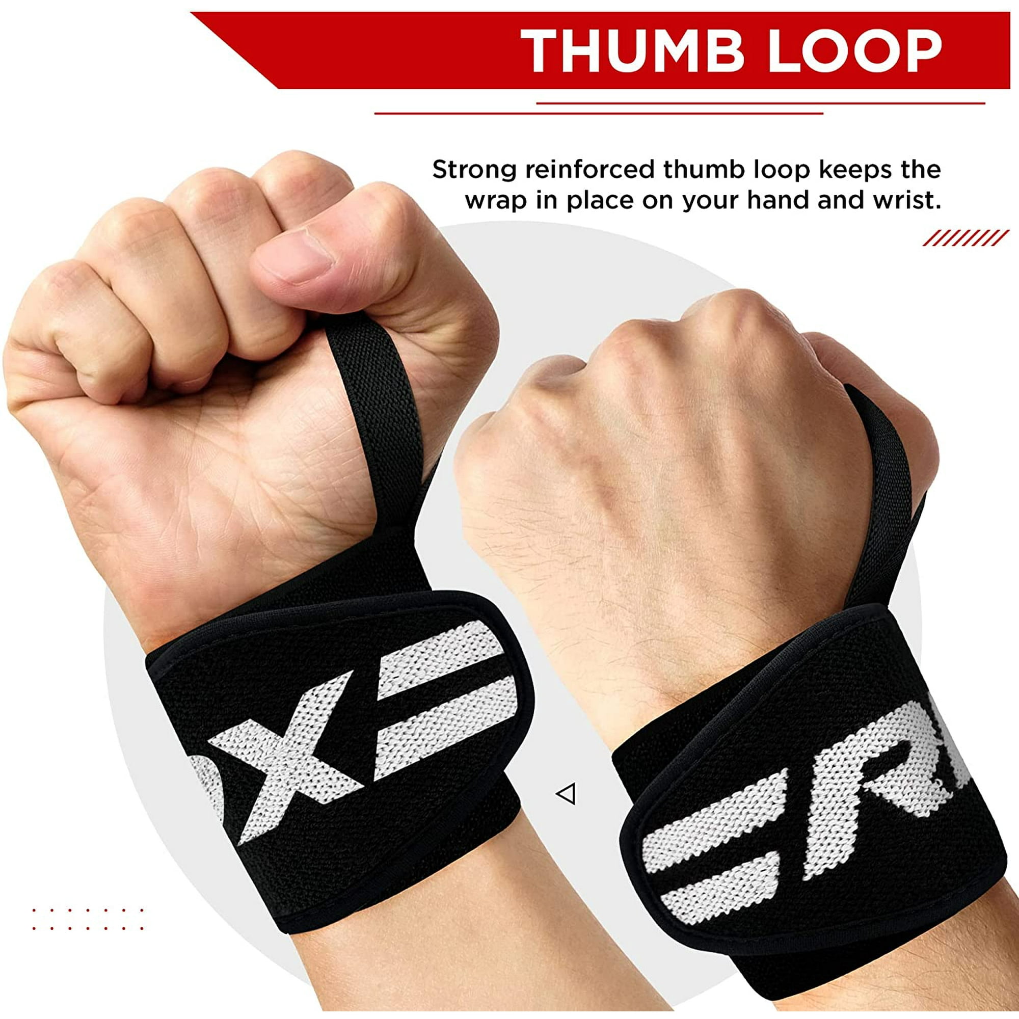 Rdx Pro Weight Lifting Gym Wrist Support Wrap Black Exercise Fitness