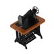 thumbnail image 4 of Mini Sewing Machine Mini House Ornament for Decoration 1Pcs Yellow ABS, 4 of 4