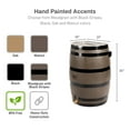 thumbnail image 4 of RTS Home Accents Polyethylene 50 Gallon Flat Back Brass Spigot Rain Barrel, Woodgrain with Black Stripes Color, 4 of 8