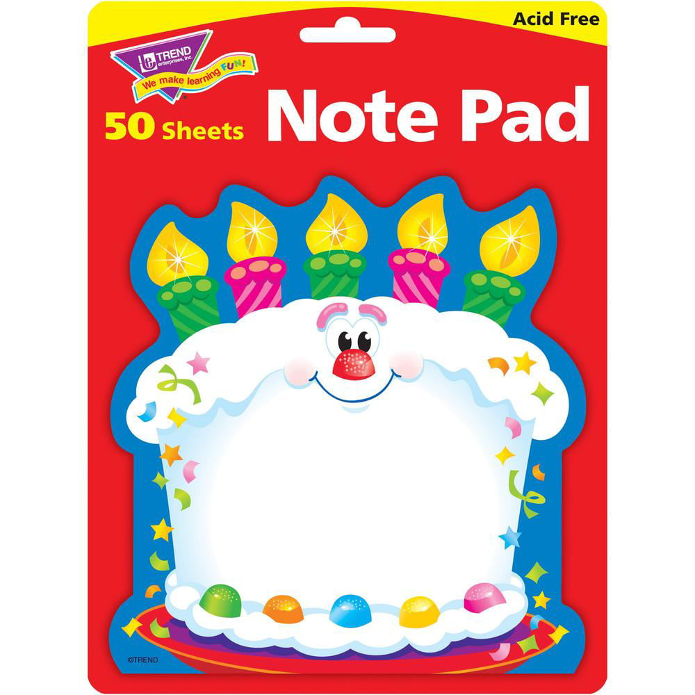 Shaped Trend Enterprises Inc Birthday Cake Note Pad T-72032 