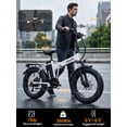 thumbnail image 3 of ESKUTE D300 Electric Bike for Adults, Folding Ebike with 750W Motor 20MPH, 48V 20.8Ah Removable Battery, 20"x4.0" Fat Tires,NFC Unlock,White with Phonebag & Lock, UL2849 Class 2, 3 of 7