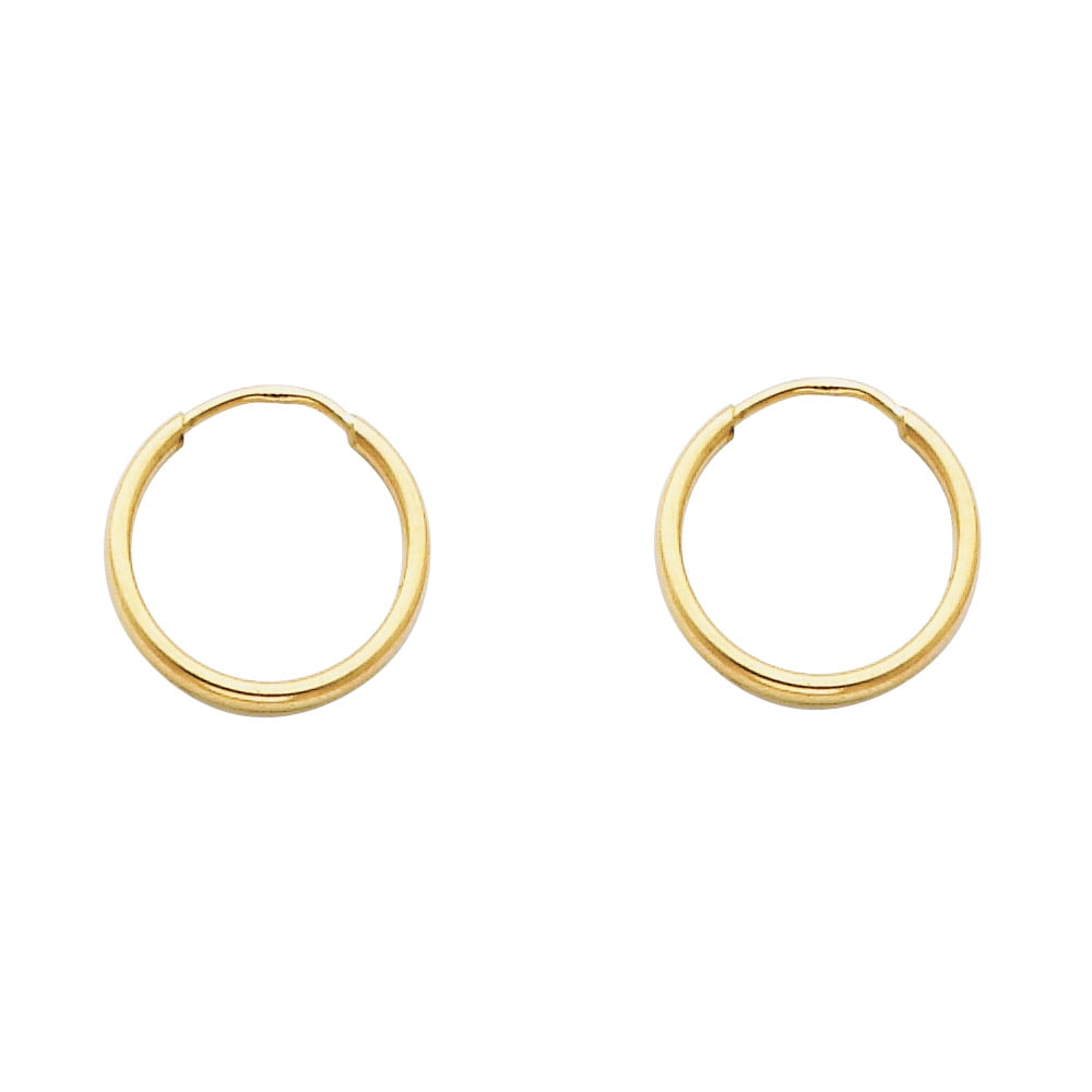 Ioka - 14K White Gold 1.5mm Thickness Hoop Endless Earrings