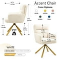 thumbnail image 4 of Swivel Accent Chair, Upholstered Armchair with Metal Legs and High Backrest, Modern Swiveling Chair with Square Armrest and Thicken Seat Cushion for Home Office (White,Faux Fur), 4 of 6
