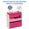thumbnail image 3 of Delta Children 6 Bin Design and Store Toy Organizer, White/Pink, 3 of 6