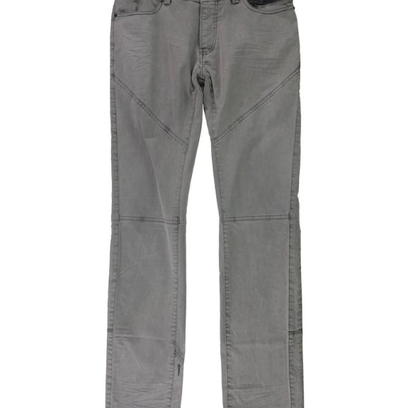 Rogue State Mens Zipper Pockets Casual Trouser Pants, Grey, 32W x 33L