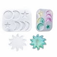 thumbnail image 1 of Moldes de resina Kits de moldes de silicona con forma de estrella del sol y la luna, molde de silicona para manualidades de resina, fabricación de colgantes de decoración/colgante de pared, 1 of 7