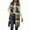 Khaki, variant on Long Vests Jackets for Women Flannels Winter Warm Sleeveless Shirt Collar Long Flannel Jackets Vests with Chest Pockets