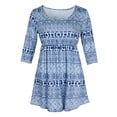 thumbnail image 2 of Vestido Maxi Playa Estampado Floral Cómodo Suave Transpirable Ropa de Mujer Linda Azul Sunnimix Summer Beach T-shirt Dress, 2 of 8