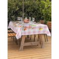 thumbnail image 2 of Outdoor Tablecloth with Umbrella Hole and Zipper, Easter Rectangle Table Cloth 60x120 Inch Waterproof Tablecloth, Spring Watercolor Bunny Eggs Butterflies Pink Plaid Picnic Table Cover for Patio, 2 of 7
