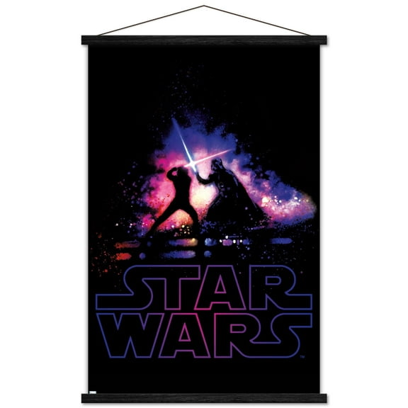 Star Wars: Saga - Duel Shimmer Wall Poster with Wooden Magnetic Frame, 22.375" x 34"