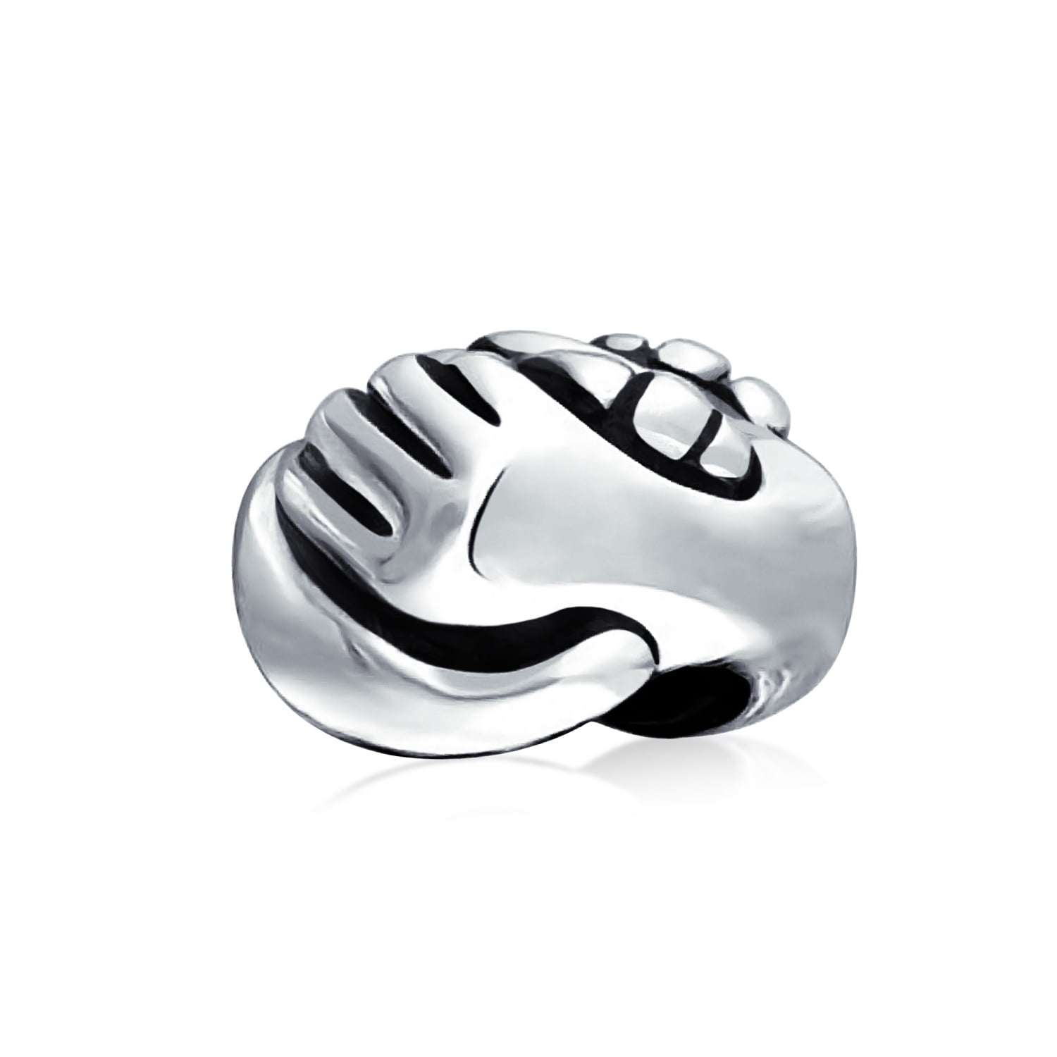 .925 Sterling Silver World in Hands Bead 