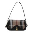thumbnail image 5 of Bolso de mano francés de estilo nicho, popular este año, con un solo hombro, bandolera cuadrada pequeña con diseño a cuadros en contraste, bolso de mujer con cierre retro sencillo., 5 of 5