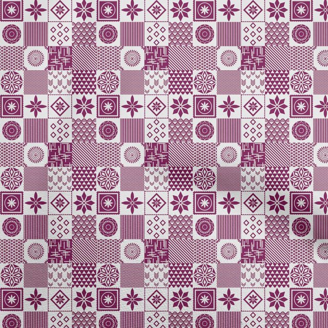oneOone Georgette Viscose Purple Fabric Geometric Sewing Craft Projects Fabric Prints By Yard 42 Inch Wide