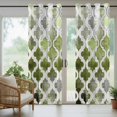thumbnail image 4 of Sage Green Morocco Outdoor Curtains for Patio Waterproof,Windproof Privacy Curtains with Weighted Bottom,Vintage Grey Shabby Chic Plaid Outside Drapes for Picnic Garage Yard Cabana 54"x84" 2 Panel, 4 of 8