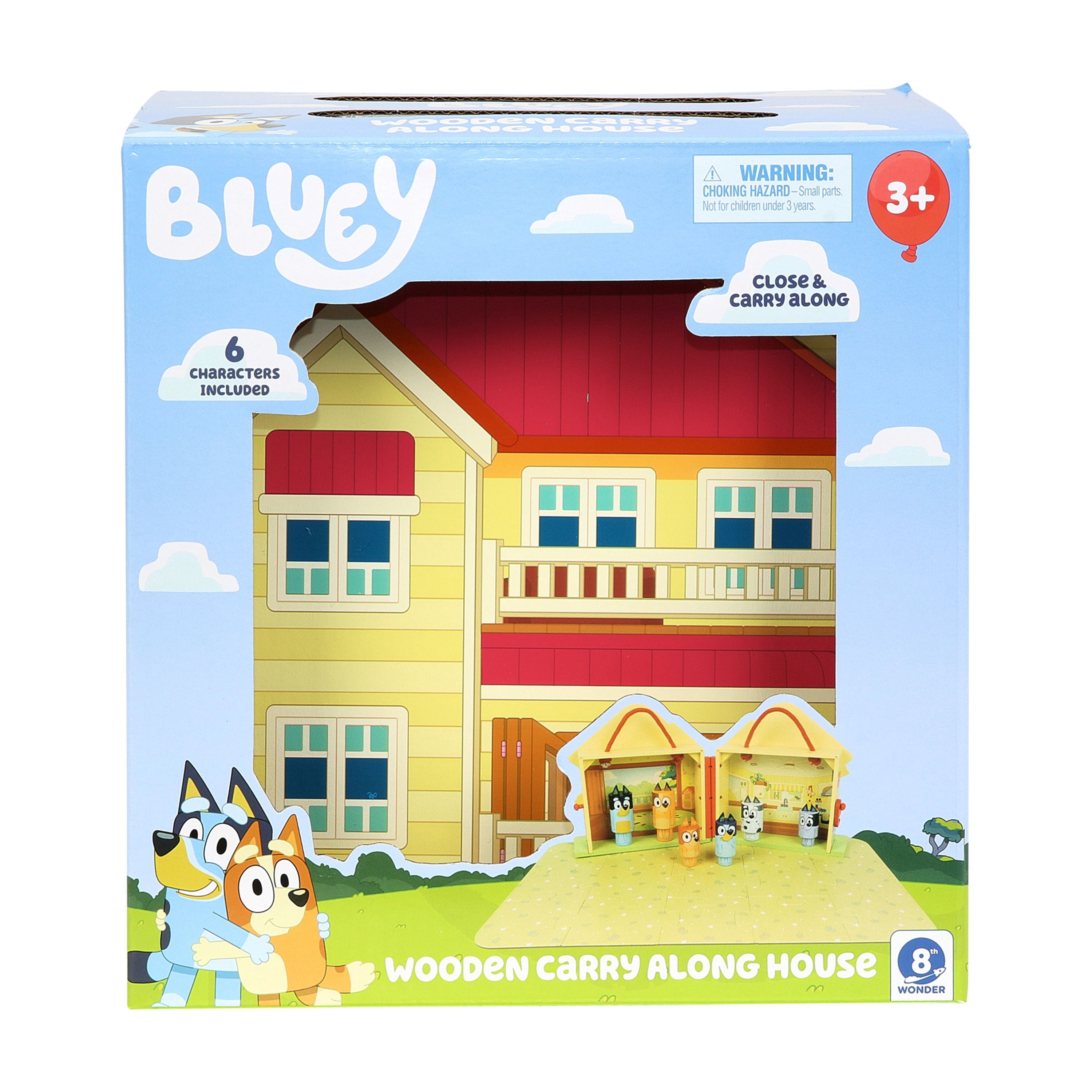 Bluey Wooden Carry Along House, Indoor & Outdoor Play, 22 Pieces, Ages 3+