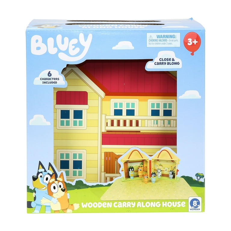 Bluey Wooden Carry Along Playhouse Set, 22 Pieces, Ages 3+