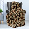 thumbnail image 4 of Camouflage Soft Flannel Fleece Blanket, Pixel Art Style Blending in Environment Pattern Abstract Fashion Design, Cozy Plush for Indoor and Outdoor Use, 70" x 90", Brown Black Sepia, by Ambesonne, 4 of 5