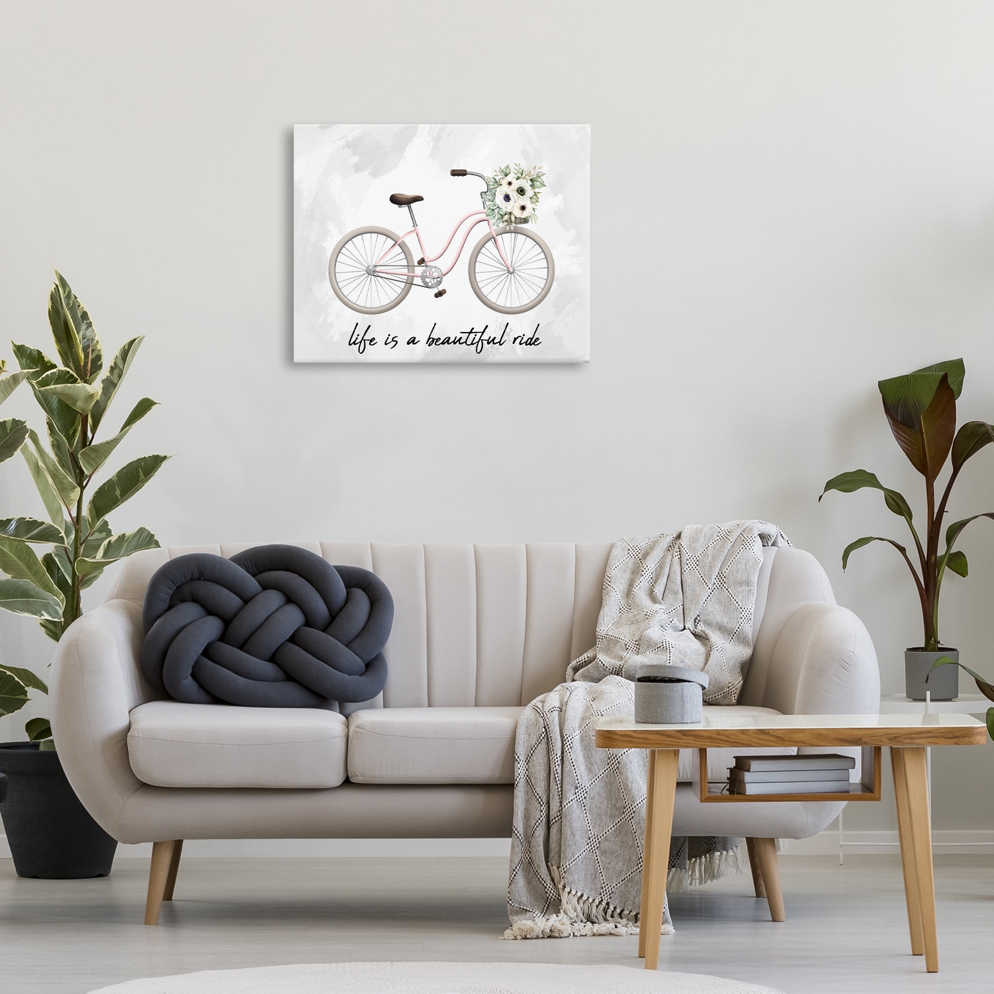 Stupell Industries Beautiful Ride Floral Bike Transportation Painting Wrapped Canvas Art Print Wall Art, 30 x 24