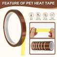 thumbnail image 3 of Uxcell PET Heat Tape  High Temp Resistant Transfer Tape for Sublimation PCB Masking Wire Splicing DIY Crafts 50mm x 33m 2 Brown, 3 of 7