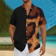 thumbnail image 1 of Blusa y camisa de manga corta con cuello vuelto Camisa casual para hombre Camisa de bolos vintage de manga corta Camisas de verano de playa cubana Camisa con botones Blusa para hombre Poliéster, 1 of 5