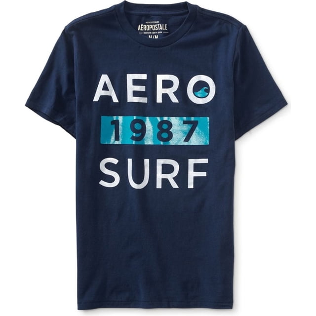 Camiseta gráfica Aeropostale 1987 Surf para hombre azul XS