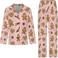 thumbnail image 4 of Top-kevin Gingerbread Man Santa Hat Women's Long-Sleeve Shirt And Full-Length Bottom Pajama Set, 4 of 12