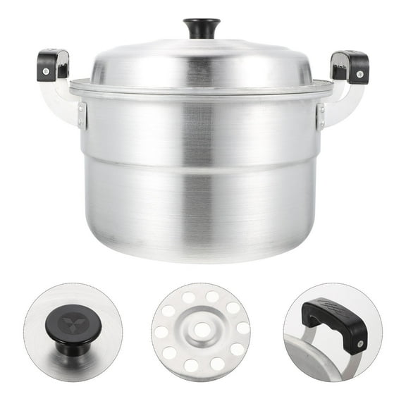 CTIRCHIU 1 Set Aluminum Cooking Steamer Pots with Dual Handles, Round Shape for Steaming Food and Boiling Water, Color