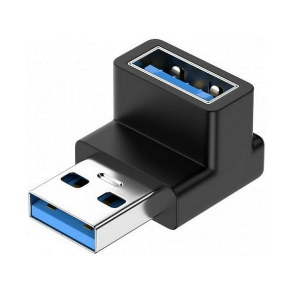 JSER 10Gbps USB3.0 Male to Female Extension Power Data Video Adapter 90 Degree Up Angled Type