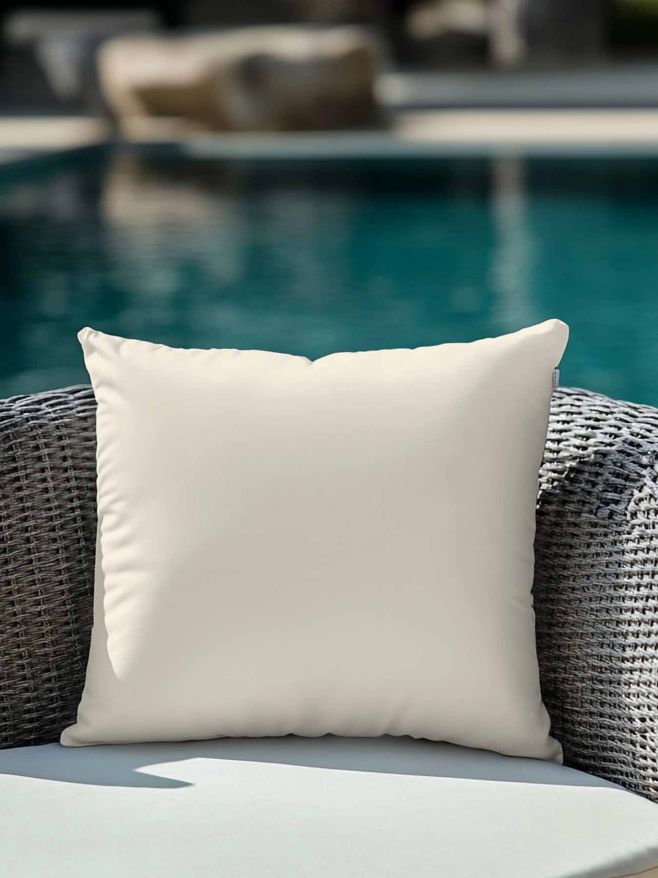 Waterproof Outdoor Throw Pillows with Inserts 18"x18", Cream Soft Decorative Pillowcases for Couch Bedroom, Modern Pure Beige Pillow Covers for Sofa Living Room