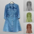thumbnail image 4 of outfmvch long sleeve dress for women casual long dress mid vintage denim single dress womens dresses fall dresses, 4 of 4