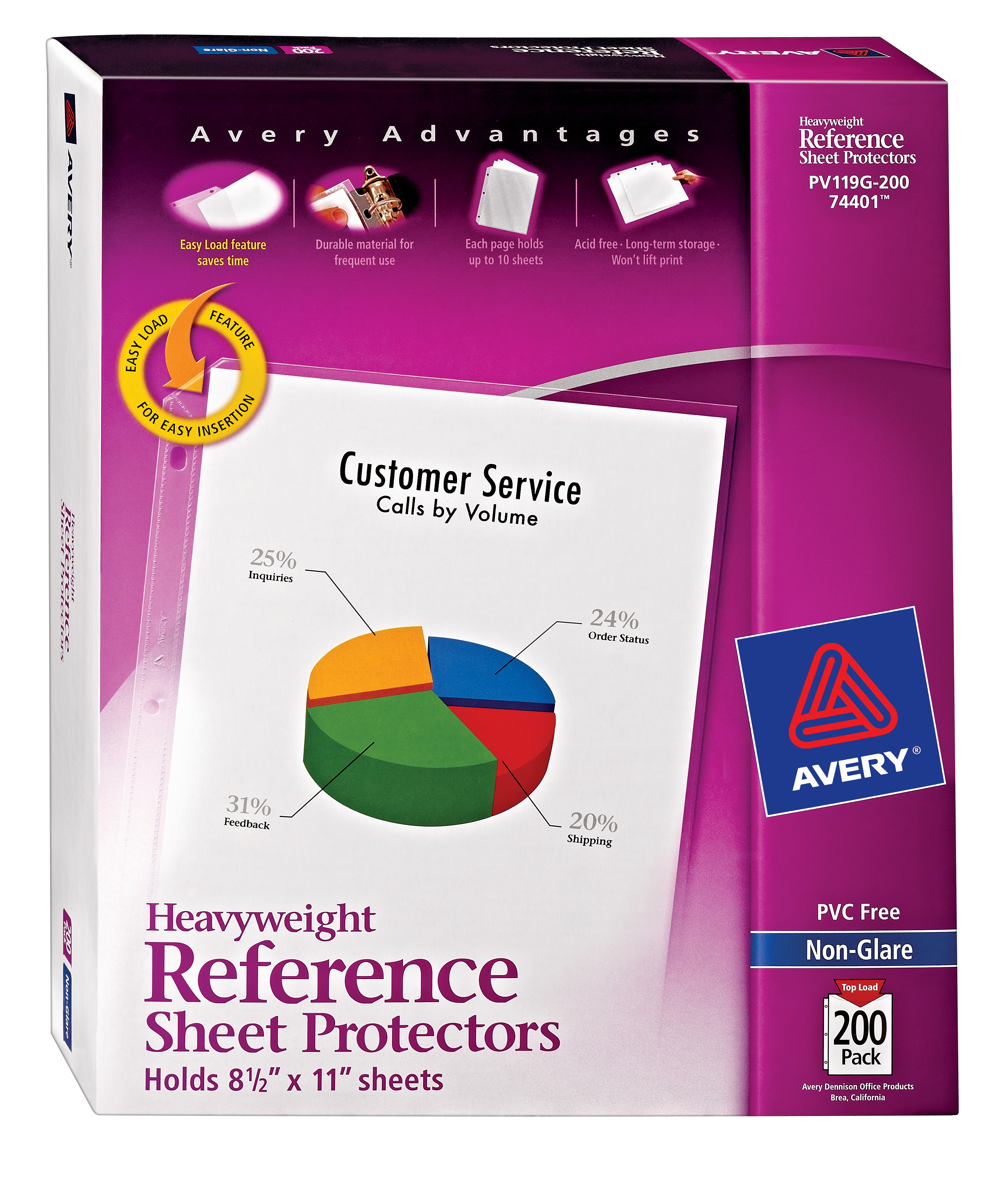 Avery NonGlare Heavyweight Sheet Protectors, AcidFree, Archival Safe