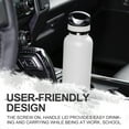 thumbnail image 5 of LIFE'S EASY 20 oz. Sports Insulated Water Bottle with Lid. Stainless Steel Vacuum Double Wall Thermo for Modern Hot and Cold Drinks, Simple Metal Hydro Canteen for Travel Men and Women (White), 5 of 9