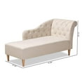 thumbnail image 2 of Bowery Hill Beige Upholstered Oak Finished Chaise Lounge, 2 of 9