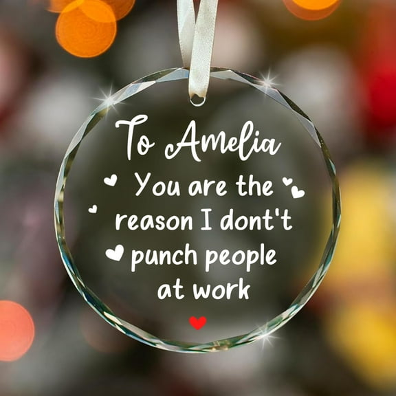 Funny Christmas Ornament – You are The Reason I Don’t Punch People at Work – Hilarious Coworker Gift for Office Holiday Party, White Elephant Exchange, Secret Santa Present